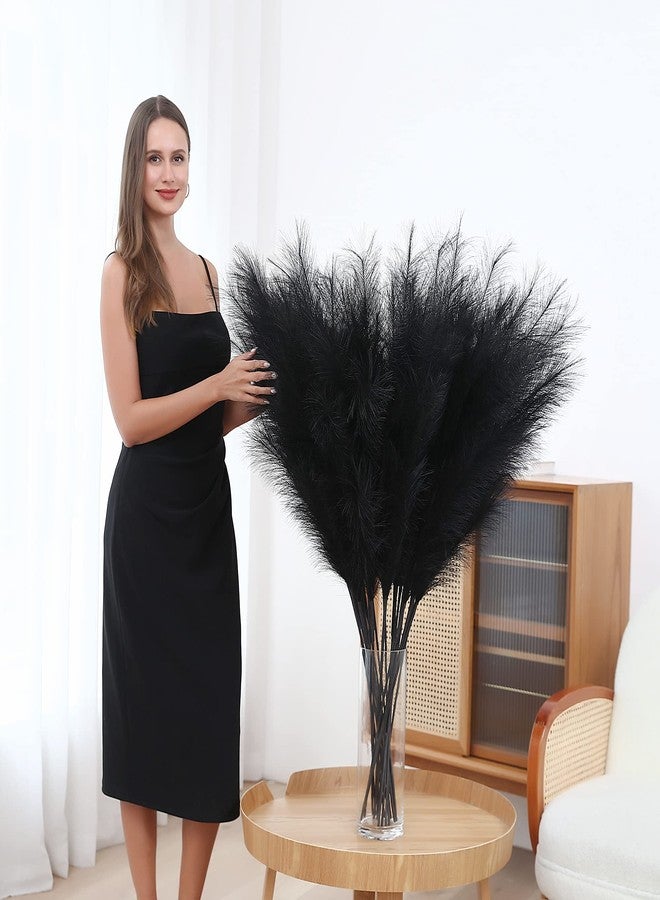 Wertuirk 8 Pcs 45 inch Tall Faux Pampas Grass Decor, Large Artificial Black Pompous Grass Bulk, Long Fake Pompas for Floor Vase Filler, Wedding, Baby Shower, Home and Boho Decor (Black) - Image 4